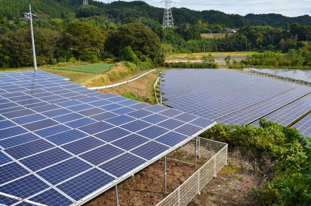 太陽光発電メガソーラーの景観