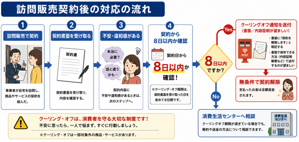 訪問販売契約後の対応の流れ